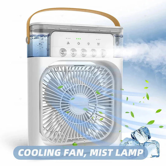 USB Portable AC Fan with LED Light & Humidifier Mist
