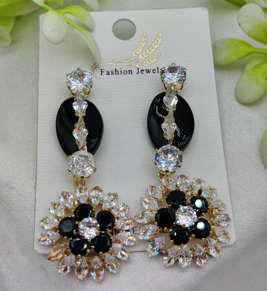 Radiant Crystal Bloom Earrings – Nickel-Free Elegance