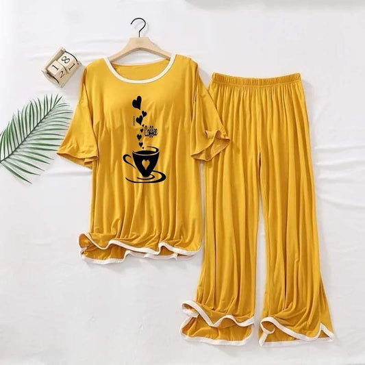 Stylish Women's Printed Night Suit - 2 Pcs