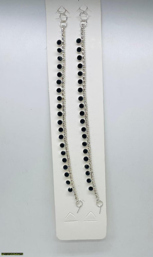 Modern Design Silver Plated Gemstone Anklet- Pack